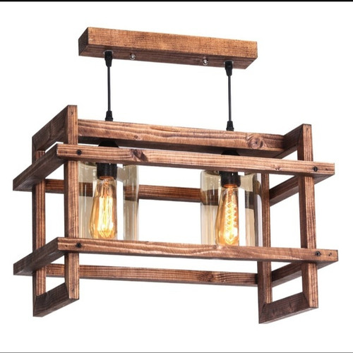 لوستر سقفی چوبی کلاسیک کد 108